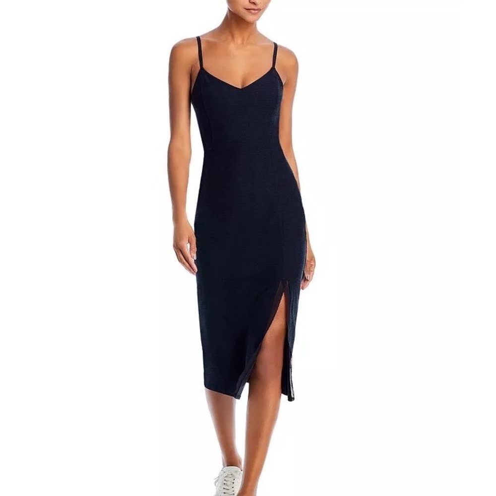 Beyond Yoga Spacedye Allure Midi Dress Women Small Black Athleisure Butter Soft